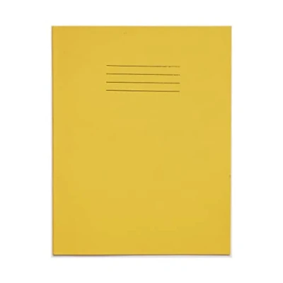 Image of Rhino A5+ Exercise Books, 48 Page / 7mm Squared Paper Notebook, 10 Pack, 9 x 7 Writing Book, Office &amp; School Stationery Supplies, Yellow