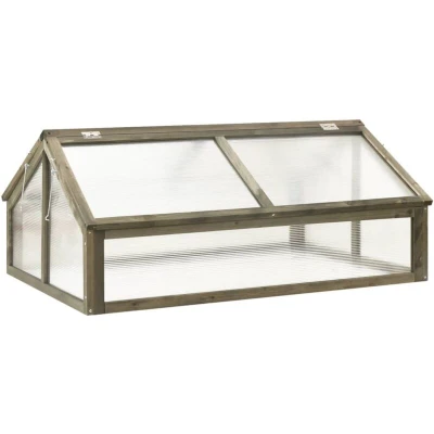 Image of vidaXL Greenhouse Grey 114x80x50 cm Firwood