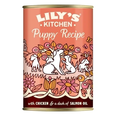 Image of Lily&#039;s Kitchen Natural Puppy Wet Dog Food Tins Chicken Grain Free Recipe 6 x 400g