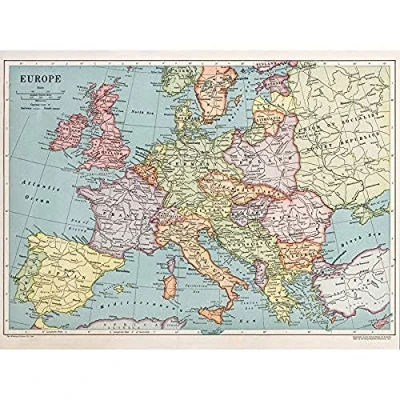 Image of Artery8 Map Whitneygraham 1930 Europe Political Unframed Wall Art Print Poster Home Decor Premium
