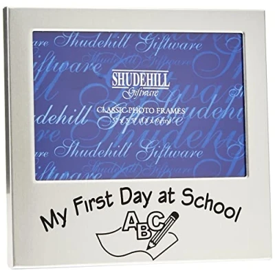Image of Shudehill My First Day at School Frame Occasion Gift Present, Silver, Photo Size 5&#039;&#039;x3.5&#039;&#039;