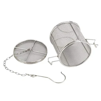 Image of AUNMAS Tea Ball Strainer, 10 x 10cm Stainless Steel Silver Spice Filter Soup Seasonings Seperation Basket Kitchen Tools