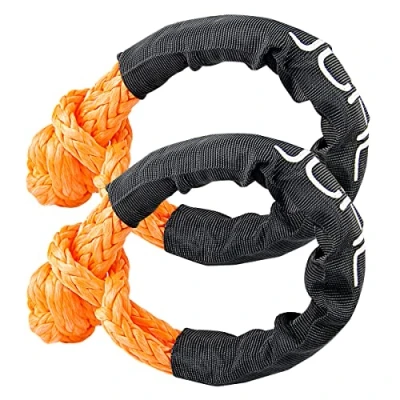 Image of JCHL Soft Shackle Synthetic Road Recovery Rope 1/2&#039; X 23 Inch 56000LBS Breaking Strength Tow Shackles for Sailing SUV Off Towing ATV 2 Pack