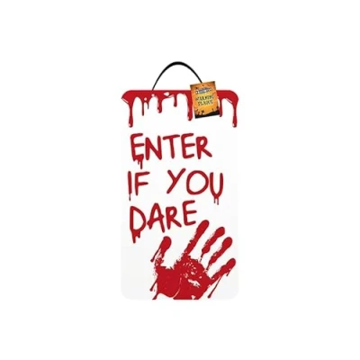 Image of Gem Imports Enter If You Dare Halloween Wall Plaque Hanging Decoration 40cm