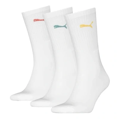 Image of PUMA 7312 Crew Sock, White Combo, 47 49 (Pack of 3)