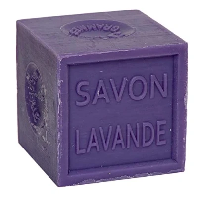 Image of Savon De Marseille French Soap Cube Made with Organic Lavender Essential Oil Fragrance 300 Gram