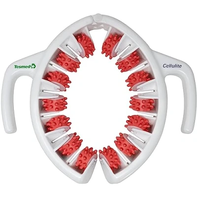 Image of TESMED Cellulite Massager: Clinically Proven Efficacy, Made in Italy, Anti Massager with Converging &amp; Diverging Roller Technology. Patented for Thighs and Buttocks (Pink)