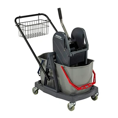 Image of cleaning trolley Sprintus 2x17 L grey Plastic, Double baking MOP press