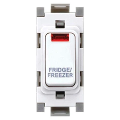 Image of Deta G3582 Grid Switch 20 Amp Double Pole with Neon Marked &#039;Fridge Freezer&#039; (White)
