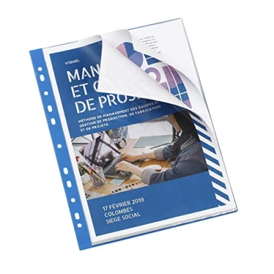 Image of Viquel Binded Punched Pockets for A4 Folder Blue