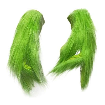 Image of LePyCos Grinch Mask Glove Christmas Halloween Latex Deluxe Party Cosplay Props (glove)
