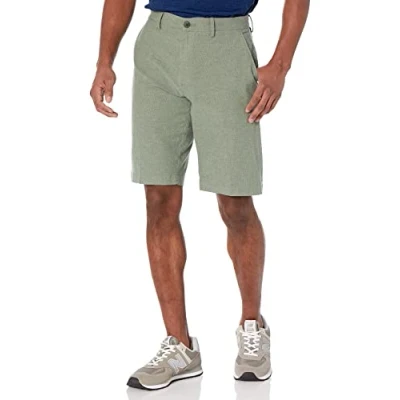 Image of Amazon Essentials Men&#039;s Slim Fit 11&quot; Lightweight Comfort Stretch Oxford Short (Previously Goodthreads), Olive, 36W