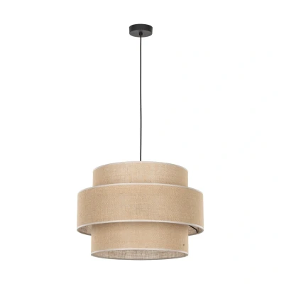 Image of TK Lighting Calisto pendant light, Jute, natural brown, 1 bulb, Ø 50 cm