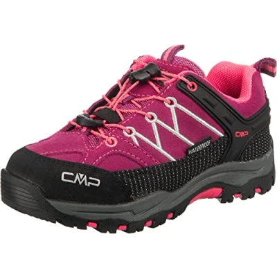 Image of CMP Unisex Kid&#039;s Rigel Low Trekking Shoes Wp Hiking, Pink Fluo Berry Fluo, 11.5 UK Child