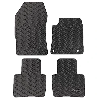 Image of Carsio Rubber Car Mats For Citroen C5X 2022+ Onwards Tailored Fit Floor Mat Set Complete Accessory Black Custom Fitted All Weather &amp; Heavy Duty, Anti Slip Backing with Clips
