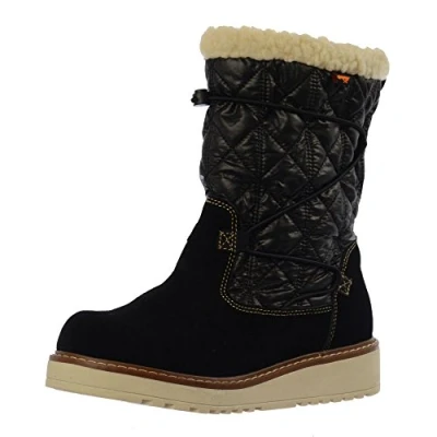 Image of Rocket Dog Women&#039;s Blastoff Warm Fleece Lined Flat Winter Snow Boot 8 UK Black