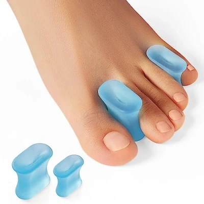 Image of Welnove Upgraded Gel Toe Separators 12 Pack Bunion Pads Spacers for Straightening Overlapping Toes, Bunions, Calluses (Blue)