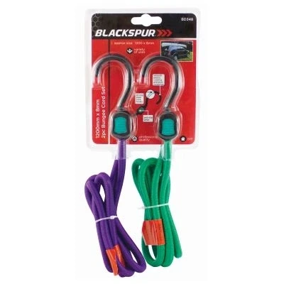 Image of 2x Multicolour 1.2m Bungee Cords By Blackspur