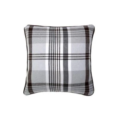 Image of INSAFIANS Tartan Check Cotton Cushion Covers (18&quot; x 18&quot;, Coffee)