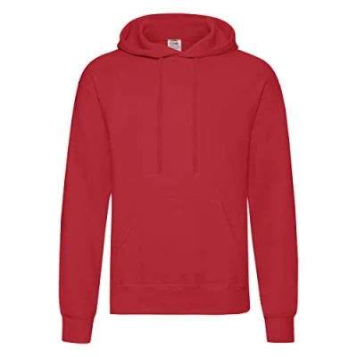 Image of Fruit of the Loom Men&#039;s Classic Hooded Sweatshirt, Red, X Large