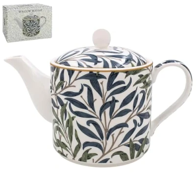 Image of Lesser &amp; Pavey British Designed Ceramic Tea Pot Large Teapot for Serving Hot Drinks Pots All Family Sizes William Morris, Willow Bough