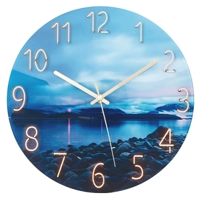 Image of ACCSHINE Wall Clock Without Ticking Sound, Silent, Modern, 30 cm Quartz Large, Battery Operated Clock, Easy to Read for Rooms, Home, Kitchen, Bedroom, Office, School
