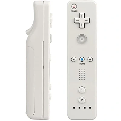 Image of JJN Wii Remote Controller, Controllers, Replacement Game Controller for Nintendo Wii/Wii U, with Silicone Case and Wrist Strap (White)