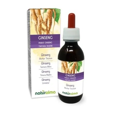 Image of Ginseng (Panax Ginseng) Roots Alcohol Free Mother Tincture Naturalma Liquid Extract Drops 120 ml Food Supplement Vegan