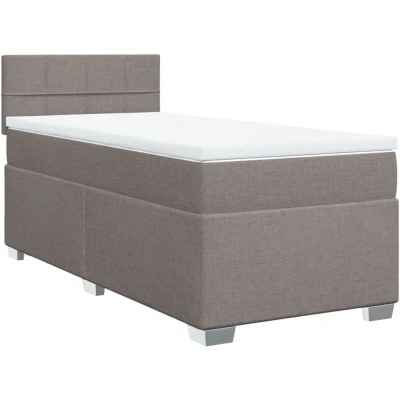 Image of vidaXL Box Spring Bed with Mattress Taupe 100x200 cm Fabric
