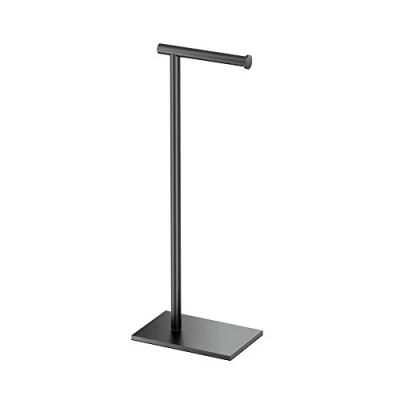 Image of Gatco 1431MX 22.25&quot; H Modern Rectangle Base Freestanding Toilet Paper Holder, Matte Black, 22.25 inch