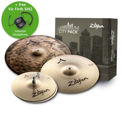 Image of Zildjian A Series City Cymbal Box Set 12 Inch New Beat Hi Hats, 14 Crash, 18 Uptown Ride