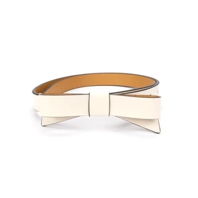 Image of Kate Spade New York 19 mm Bow Belt Parchment LG, Parchment, Large