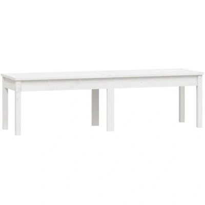 Image of vidaXL 2 Seater Garden Bench White 159.5x44x45 cm Solid Wood Pine