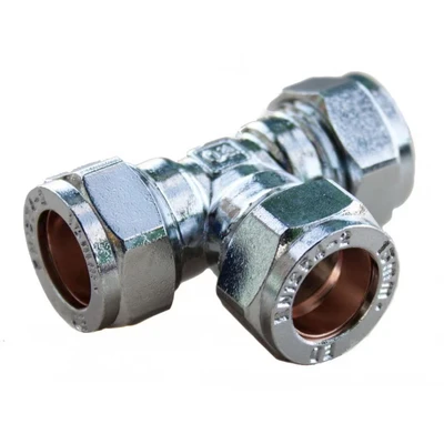 Image of Oracstar Compression Equal Tee 15mm x Chrome