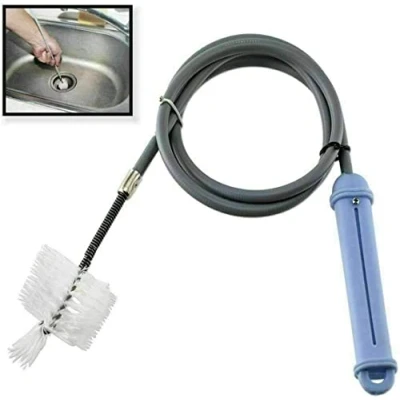 Image of Sink Clean Snake Brush Flexible Kitchen Overflow Drain Un Blocker Cleaner 1M