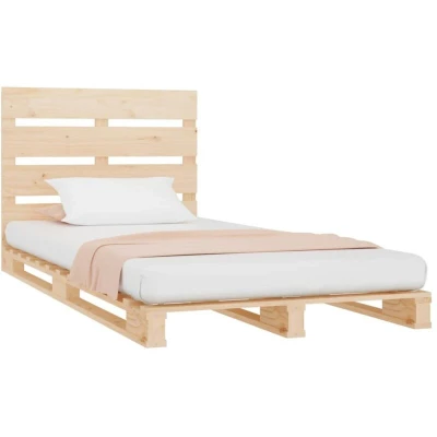 Image of vidaXL Bed Frame without Mattress 75x190 cm Small Single Solid Wood Pine