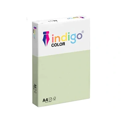 Image of Indigo Color Paper A4 80 GSM Multifuctional Coloured Copier 1 Ream 500 Sheets (Pastel Light Green)