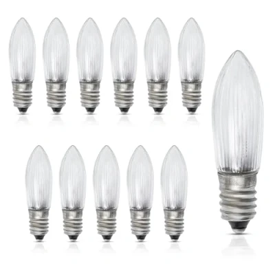 Image of Candle Light Bulbs Bulb Small Screw Bridge Lights for Christmas Arch Spare E10 3w 34v