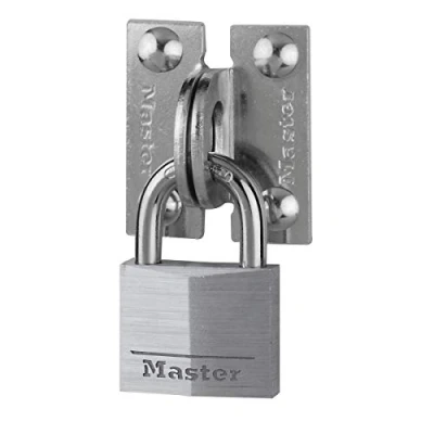 Image of Master Lock 914060REURD Pack of Angled Padlock Eyes and Keyed Padlock, Silver