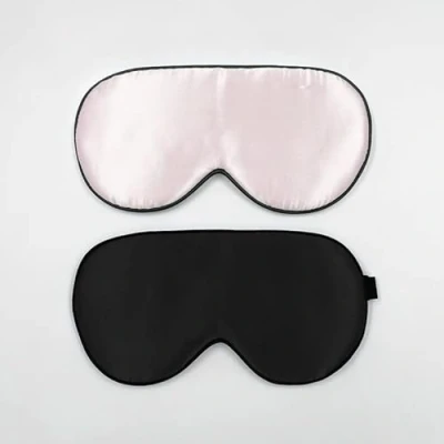 Image of townssilk 2 pcs 100% Silk Sleep mask with Adjustable Strap,Comfortable and Super Soft Eye Including 1 pc Balck Pink