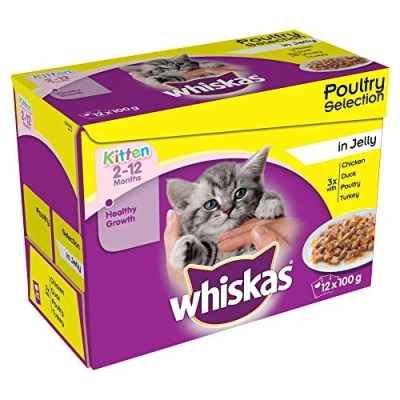 Image of Mars Whiskas Pouch Poultry Selection Chunks In Jelly Kitten 100g