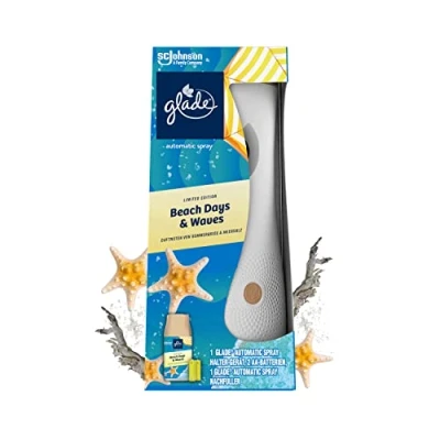 Image of Glade (Breeze) Automatic Spray, Room Fragrance, Holder Including 1 Refill, Beach Days &amp; Waves, Pack of (269 ml)