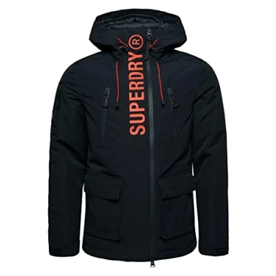 Image of Superdry Men&#039;s Ultimate Windcheater Jacket, Eclipse Navy/Bold Orange, L