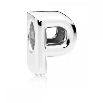 Image of CWOne Designs Sterling Silver Letter Aphabet Charm For Pandora Bracelets Women (P)