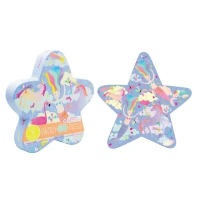 Image of Floss &amp; Rock Fantasy Star Shaped Jigsaw Puzzle with Box, 20 Piece, 16.5 Inch