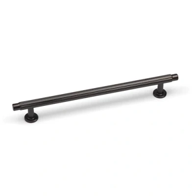 Image of 192mm Dark Grey Cabinet Handle Gunmetal Cupboard Door Drawer Pull Wardrobe Furniture Replacement Upcycle