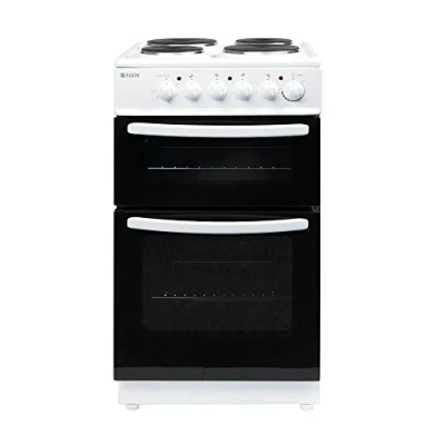 Image of Haden HEST50W Electric Cooker Freestanding 52 Litre Oven with 4 Plate Solid Rings Twin Cavity 50cm, White CF39