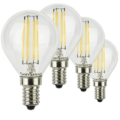 Image of SUNSEED 4 X E14 6W (Equivalent to 60W) Sapphire Filament LED Golf Ball Light Bulb G45 Neutral White 4000K