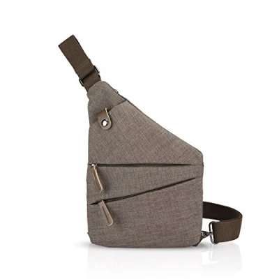Image of FANDARE New Sling Bag Shoulder Crossbody Sport Party Travel Portable Anti Theft Men Waterproof Polyester, Khaki, L, Leisure Backpack