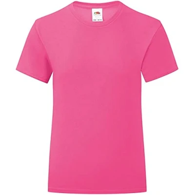 Image of Fruit of the Loom T Shirt Girls, Pink, 5 6 Years